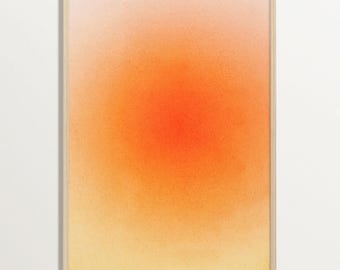 Warme Aura Poster in Orange – Modernes, minimalistisches Wandbild mit Farbverlauf für Wohnzimmer oder Schlafzimmer, Dopamine Decor