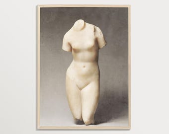 Greek Statue Print – Marble Statue of Aphrodite | Light Academia Decor, Greek Sculpture Poster, Classical Art