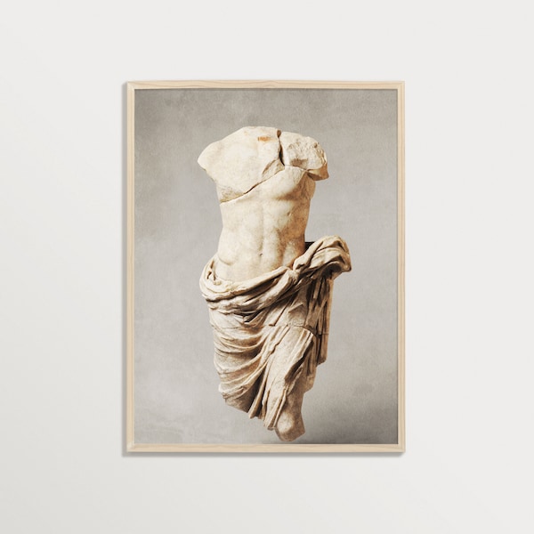 Griechisches Statuenposter – TORSO | Light Academia Decor, griechische Skulpturenkunst, Museumsposter