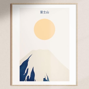 Japan Print Sunrise above Mount Fuji | Vintage Woodblock Poster, Japandi Wall Art, Mount Fuji Print