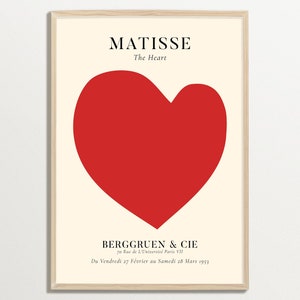 Matisse Print – The Heart Exhibition Poster Berggruen & Cie, Mid-Century Modern Print, Housewarming Gifts