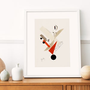 Bauhaus Print by El Lissitzky, Mid Century Art, Russian Abstract Wall Art image 7