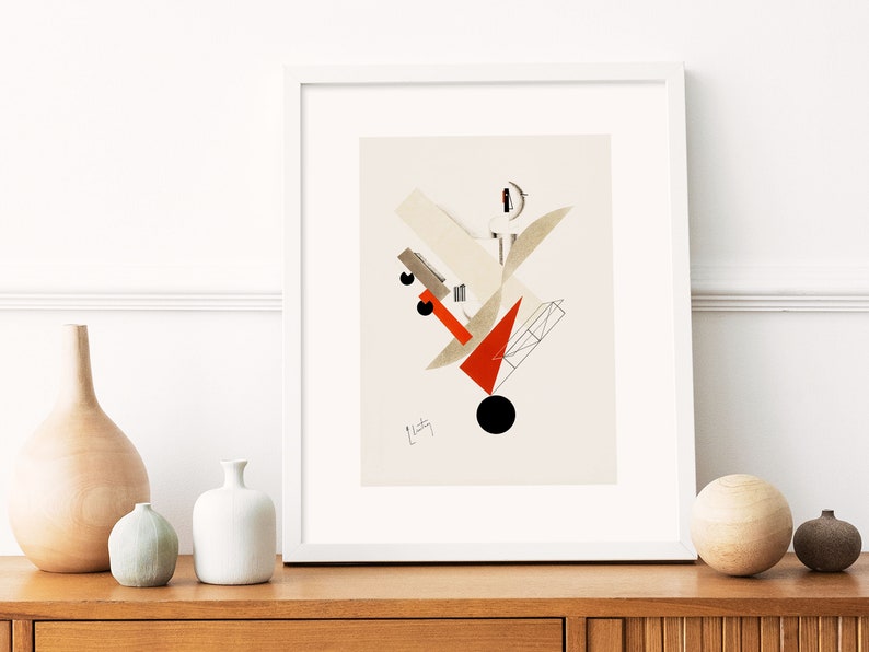 Bauhaus Print by El Lissitzky, Mid Century Art, Russian Abstract Wall Art image 7