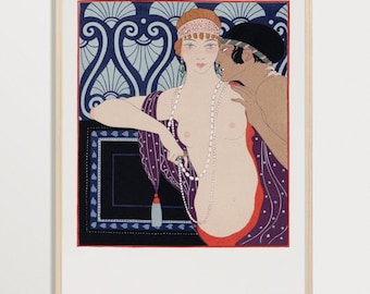 George Barbier Print – Les Beautes | Lesbian Art Print, Sapphic Art, Vintage Poster
