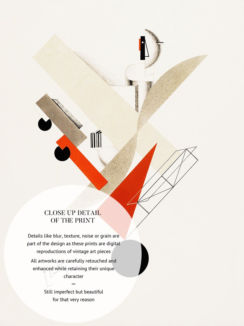 Bauhaus Print by El Lissitzky, Mid Century Art, Russian Abstract Wall Art image 4
