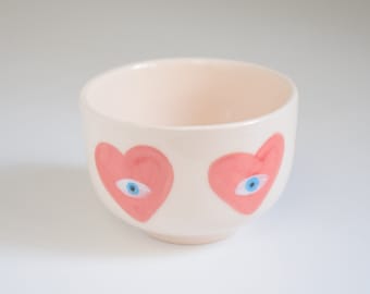Evil Eye Large Cup |  10 Oz, 300 ml, Handmade Ceramic Mug , Cool, Tumbler,  Unique Coffee Cup for Spiritual Protection and Gift