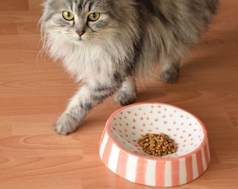 Customizable Ceramic Pet Bowl | Double-sided Use,  Custom Name and Design, Handmade, Pottery