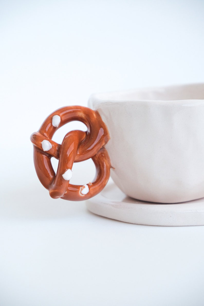 Pretzel Espresso Cup Handmade Ceramic Unique Cups for Coffee Lovers Home Kitchen Decoration Valentines Day Gift for her image 4