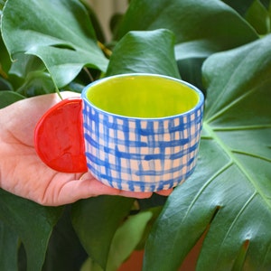 Handmade Pop Art Pottery Mug: Colorful Ceramic Coffee Mug