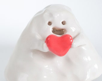 Lover Ghost Ceramic Incense Burner Handmade Cute Ornament Valentines Day Gift Decor Candle Holder Home Design