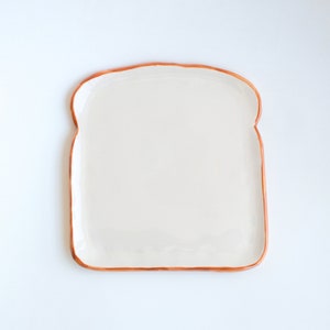 Toast Plate Large Handmade Ceramic Bakery Collection Kitchen Decor Pottery Dish Unique Funny Ceramics Bread Dessert Plate image 10