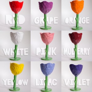 Handgemachte Keramik Tulip Kelch Einzigartige Blume Keramik Tasse Vine Kelch Keramik Kelch Keramik Tasse