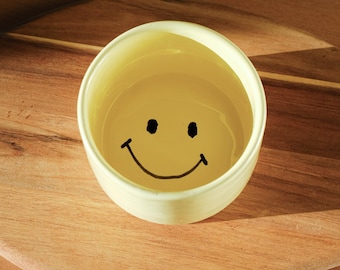 Handmade Smiley Cup: Ceramic Coffee Mug, Colorful Kitchen Decor