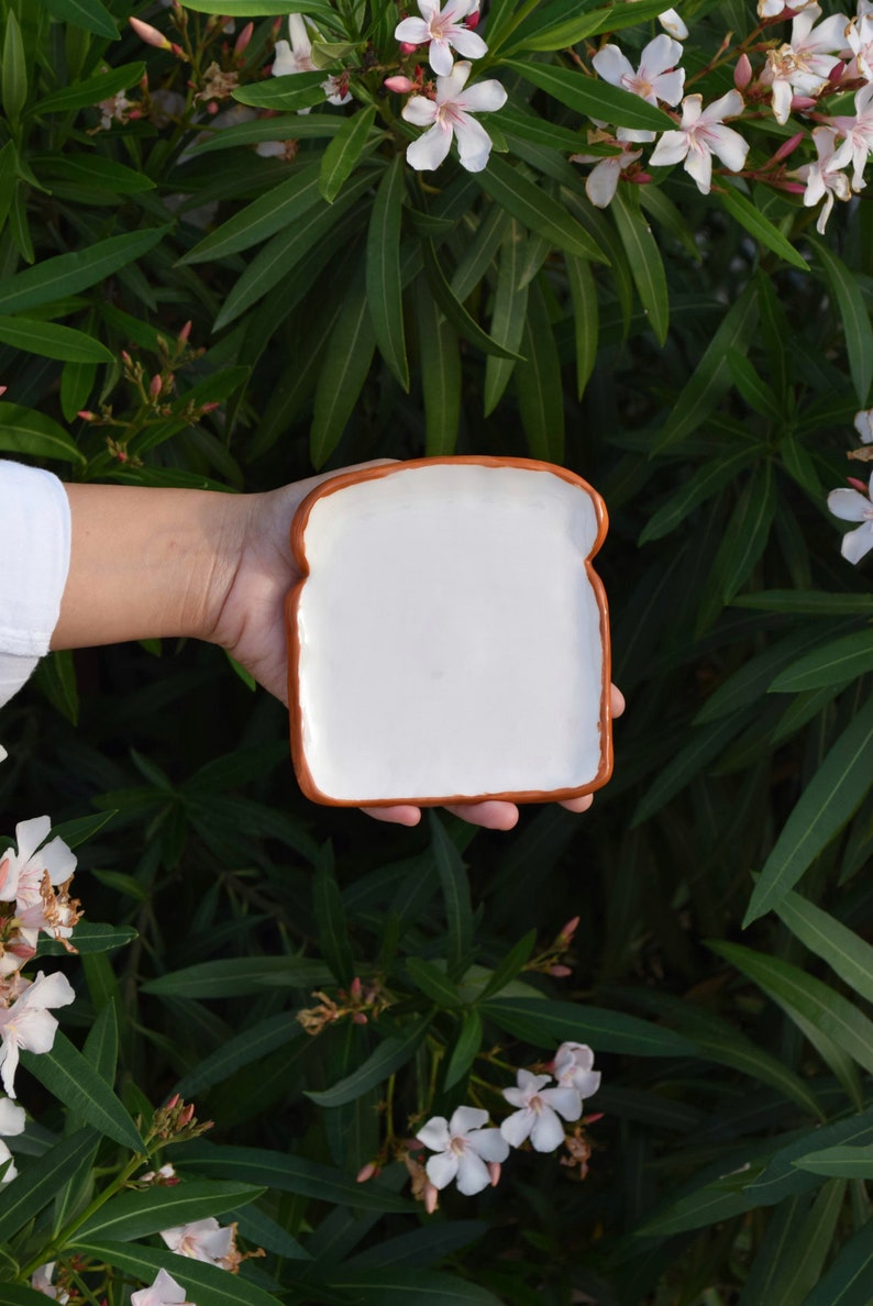 Mini Toast Plate Handmade Ceramic Bakery Collection Pottery Dessert Dish Cup Saucer Kitchen Decor Valentines Day Gift for her Valentines Day image 7