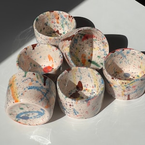 Paint Splashed Tumbler | Handmade Ceramic for Coffee, Pottery Collection Decoration or Gift
