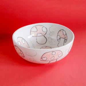 Large Mushroom Bowl | Handmade Ceramic, Pottery, Serving, Decorative for Kitchen