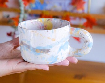 ペイントスプラッシュアートマグカップ手作りセラミックコーヒーカップ 
