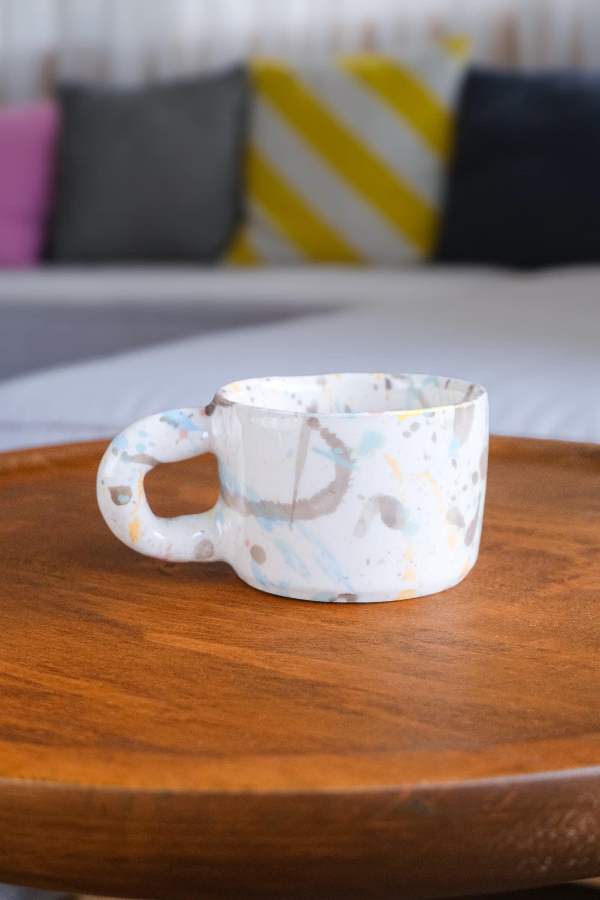 ペイントスプラッシュアートマグカップ手作りセラミックコーヒーカップ 