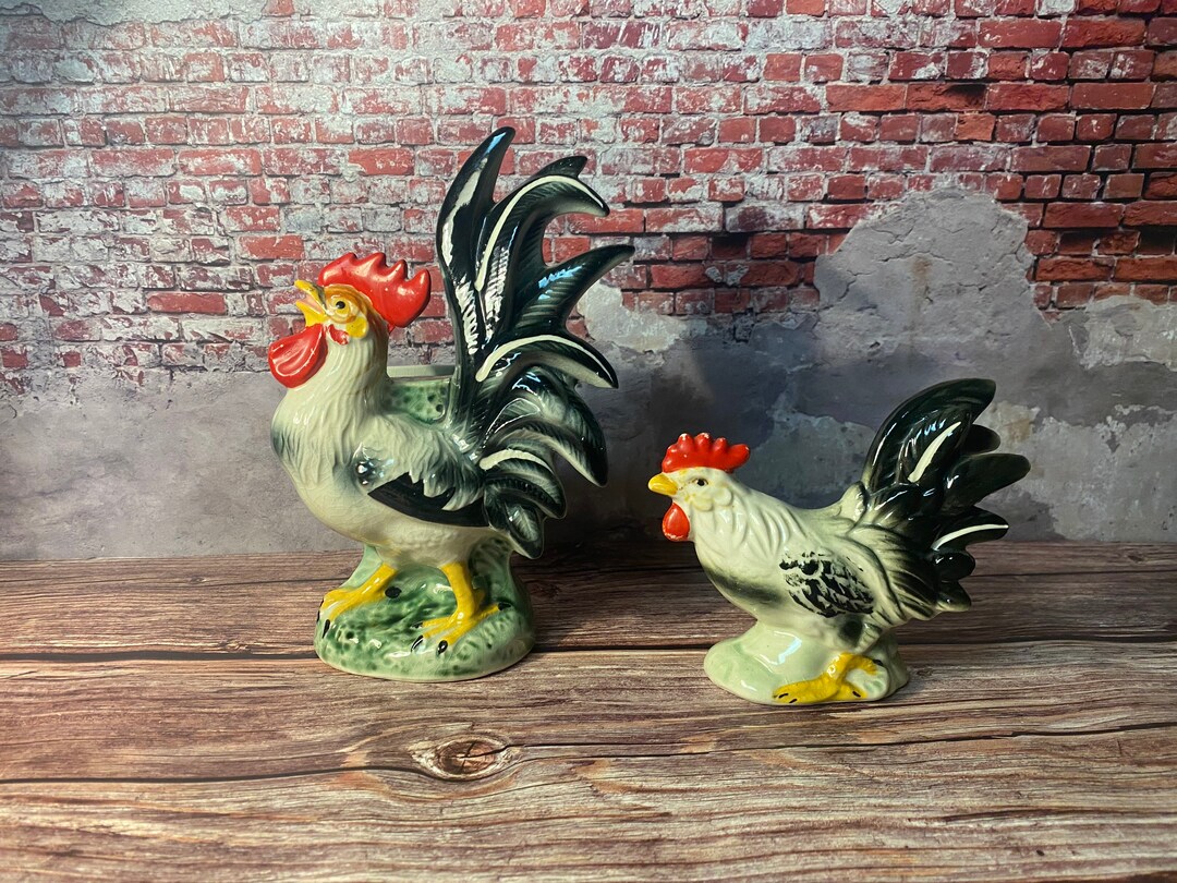 Rooster Collection Vintage Rooster Figurine and Planter - Etsy