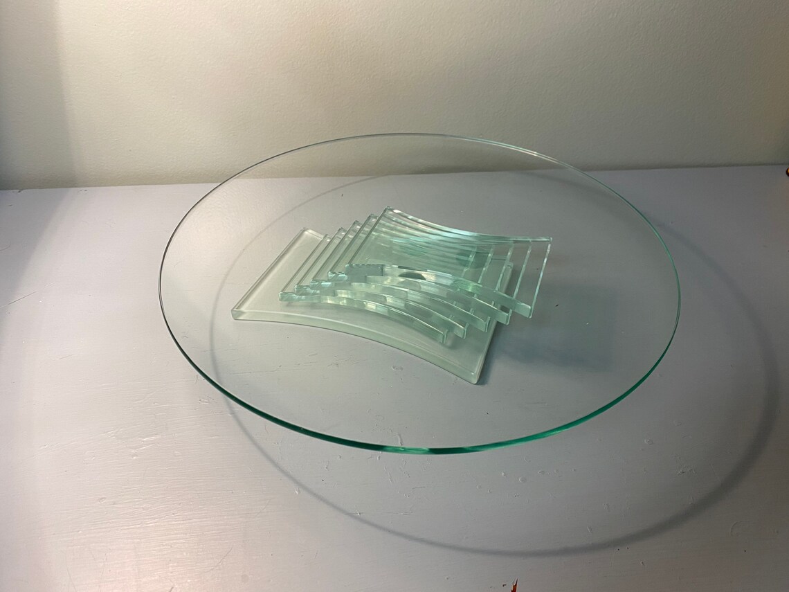Partylite Stratus Glass Plate 3 Wick Candle Holder Etsy