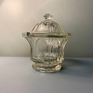Avon A82 Octagon Vintage Candy Jar with Pressed Glass