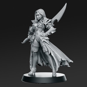 Dalila- Swordswoman | Pinup | Fantasy Miniature | DnD Miniature | Dungeons and Dragons | Tabletop | Pathfinder | RN Estudio