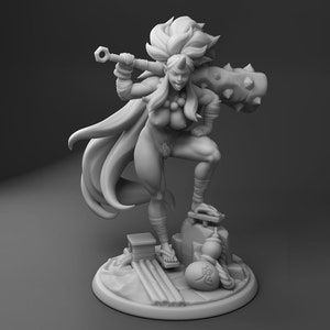 Kijo, the Oni Barbarian Pinup | 32mm or 75mm Fantasy Miniature | DnD Miniature | RPG | Twin Goddess