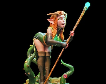 Geheime Druidenpraxis | Unbemalt | Pinup Miniatur | D&D 5E | Dungeons and Dragons | Tischplatte | Pfadfinder | Rollenspiel
