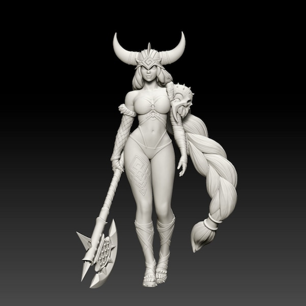 Viking Girl - Pinup 32mm ou 75mm | | miniature fantastique | miniature dnD Donjons et Dragons | | de table | Pathfinder RN Estudio