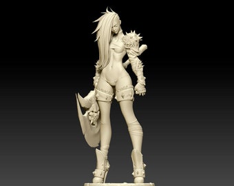 Weiblicher Barbar Pinup Miniatur | 32 mm, 54 mm, 75 mm, 100 mm Miniatur