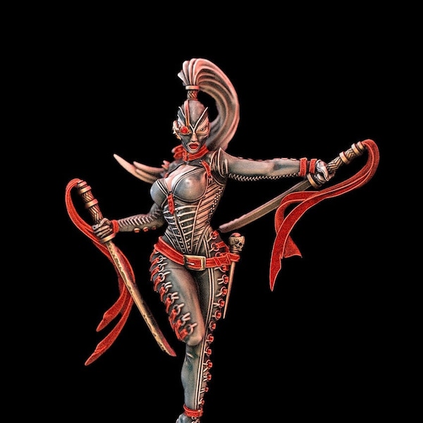 Assassin Pinup | Unpainted | 32mm or 75mm Fantasy Miniature | DnD Miniature | Dungeons and Dragons | Tabletop | Pathfinder | Role Playing