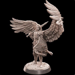 Aasimar Paladin | 32mm or 75mm Fantasy Miniature | DnD Miniature | Dungeons and Dragons | Tabletop | Pathfinder | Role Playing