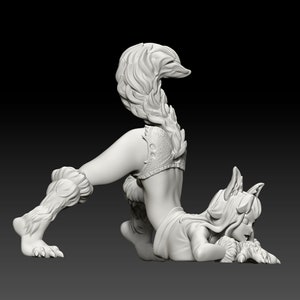 Wolf Girl - 32mm or 75mm Pinup | Fantasy Resin Miniature | DnD Miniature | Dungeons and Dragons | Tabletop | Pathfinder | Role Playing
