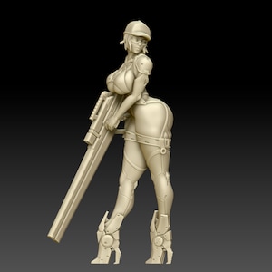 Sci-Fi Girl Pinup | 32mm, 54mm, 75mm Pinup | Fantasy Miniature | DnD Miniature | Dungeons and Dragons | Tabletop | Pathfinder