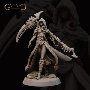 Northem Female Reaper | Pinup | 32mm or 75mm  Fantasy Resin Miniature | DnD Miniature | RPG