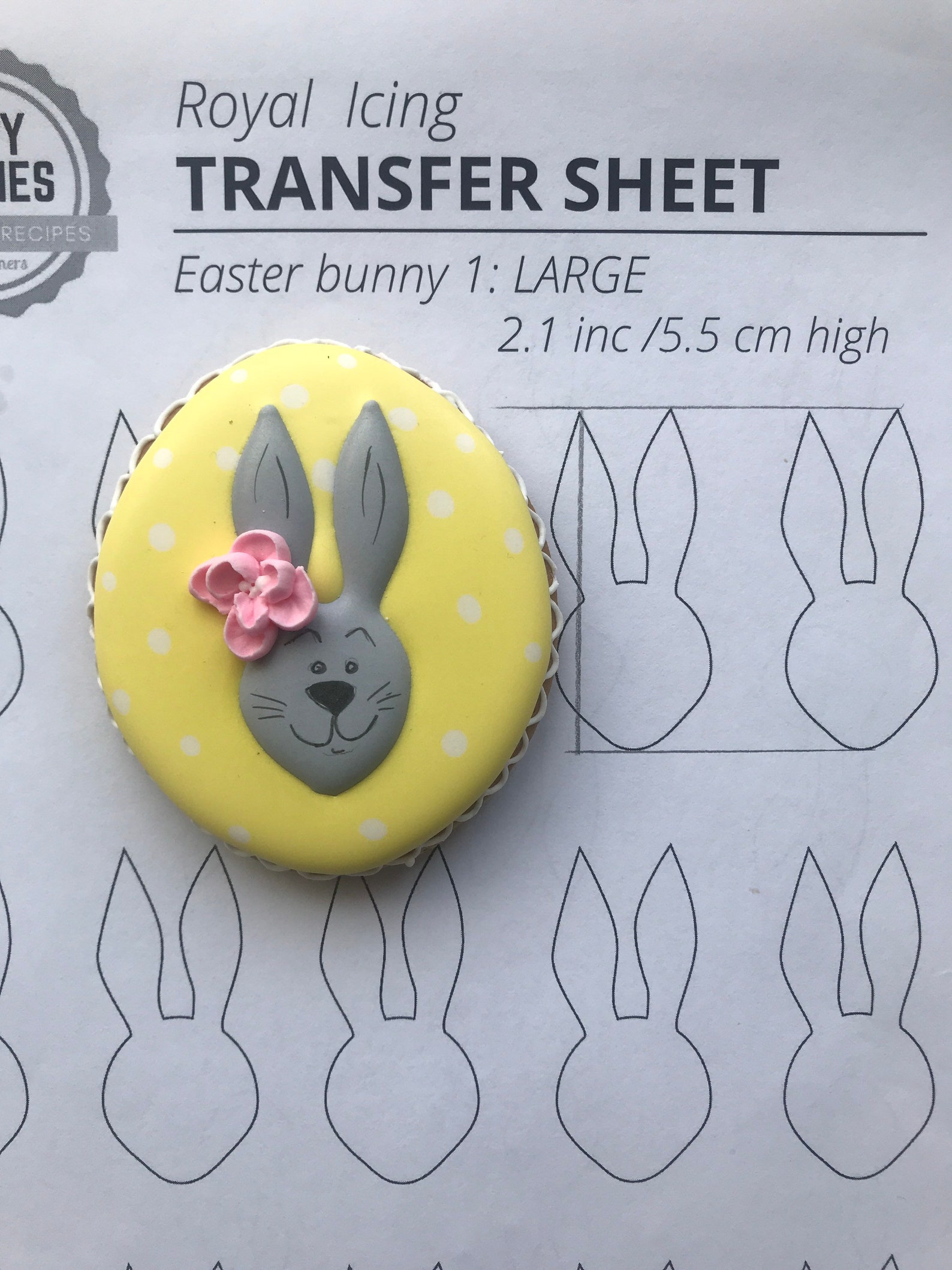 Icing transfer sheet Easter bunny cookies 2 rabbit patterns Etsy