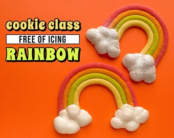 Sugar cookies recipe + rainbow cookie class , St Patrick's day cookie baking tutorial, Rainbow baby shower cookie decorating lesson