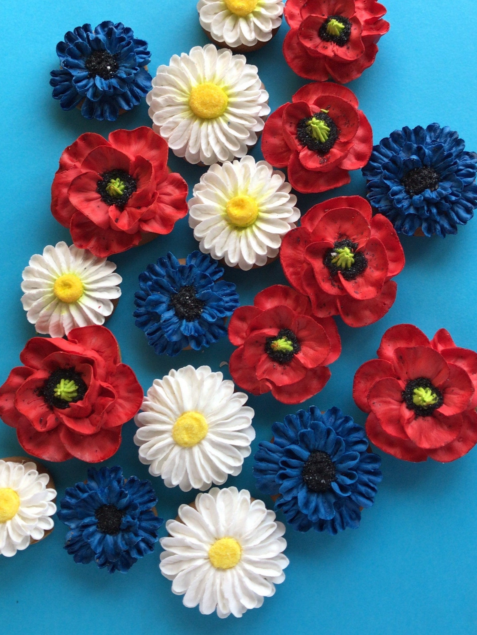 Cookie class 3 in 1 How to pipe Daisy Poppy Cornflower Etsy