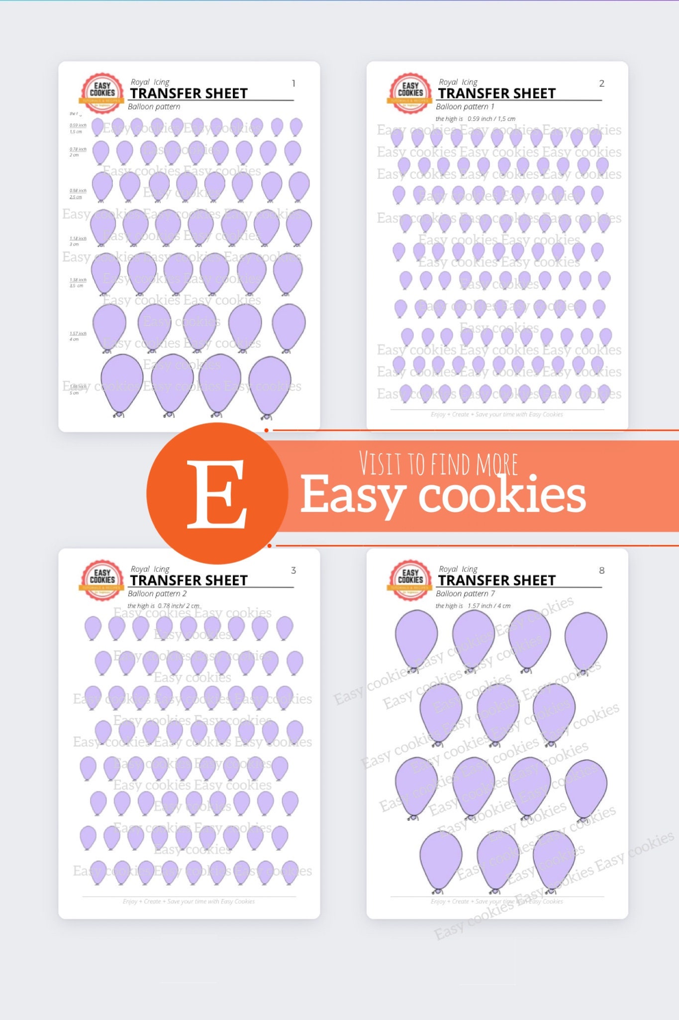 Icing Pattern Names Icing Transfer Sheet 12 Patterns, 6 Sizes, Class of 2025 Icing Transfer ...