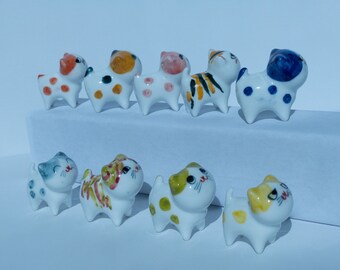 Porcelain Cat Chopstick Holder
