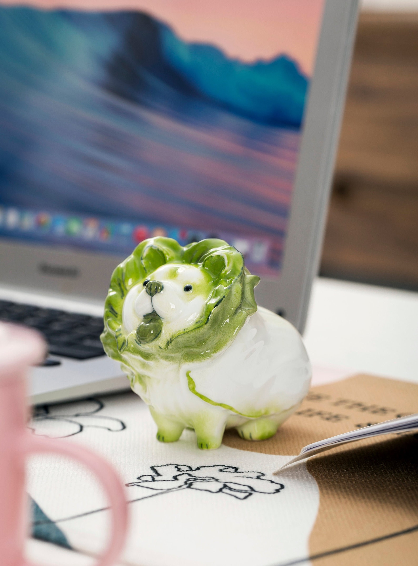 Porcelain Cabbage Dog Dog statue Dog figurine Cute Dog Etsy