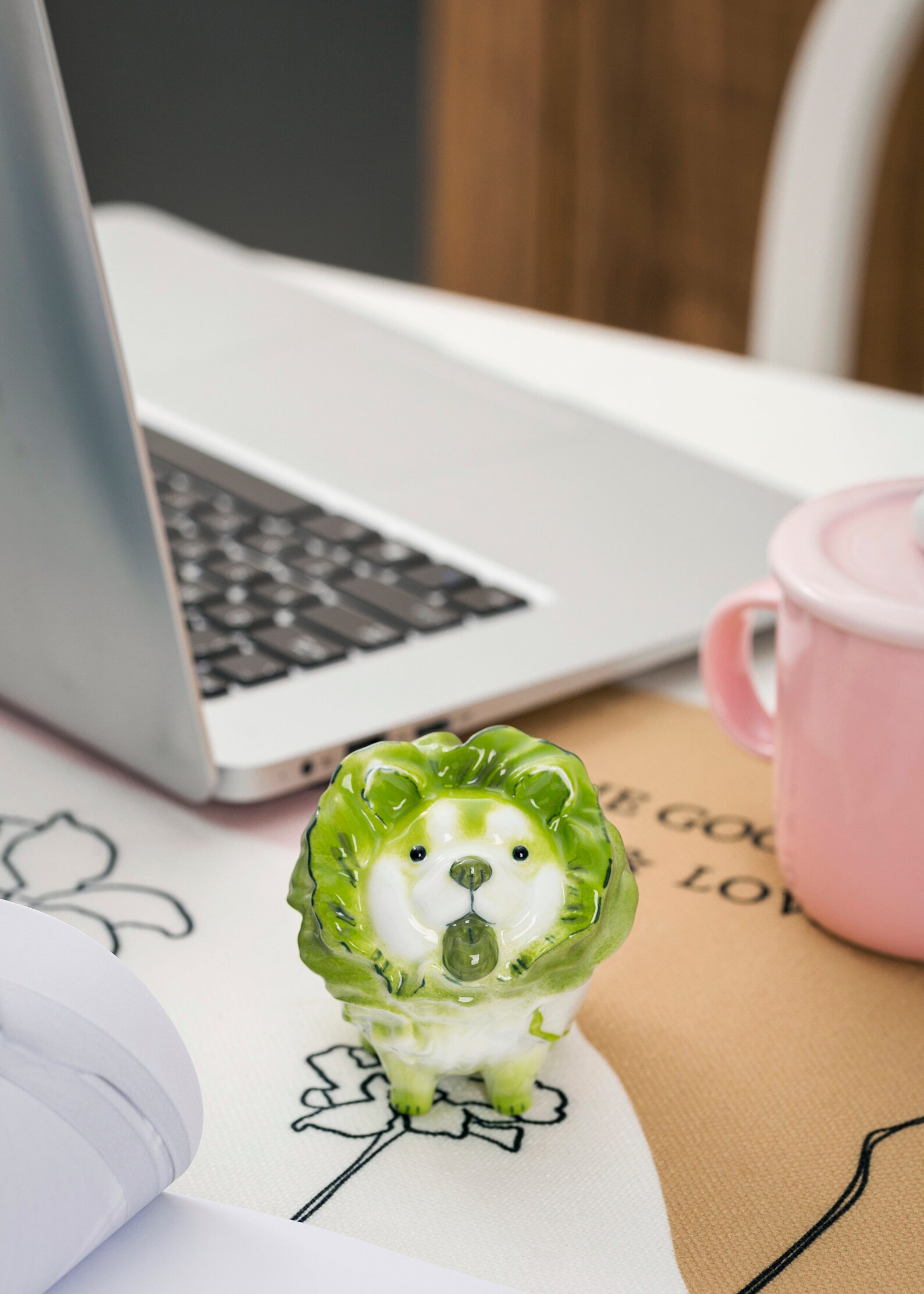 Porcelain Cabbage Dog Dog statue Dog figurine Cute Dog Etsy