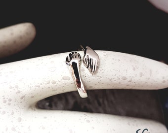 Hug ring, Send a hug to someone special, Sterling silver, Yellow gold, White gold, Rose gold, Pleasing design,  Adjustable for a perfect fit