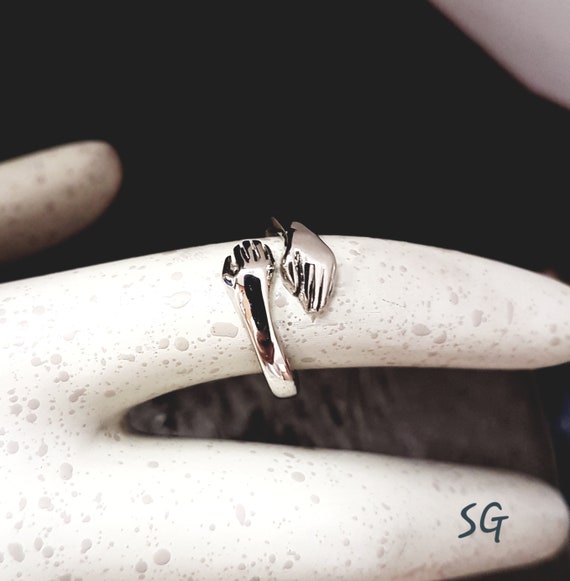 Hug Ring Send a Hug to Someone Special Sterling Silver Yellow