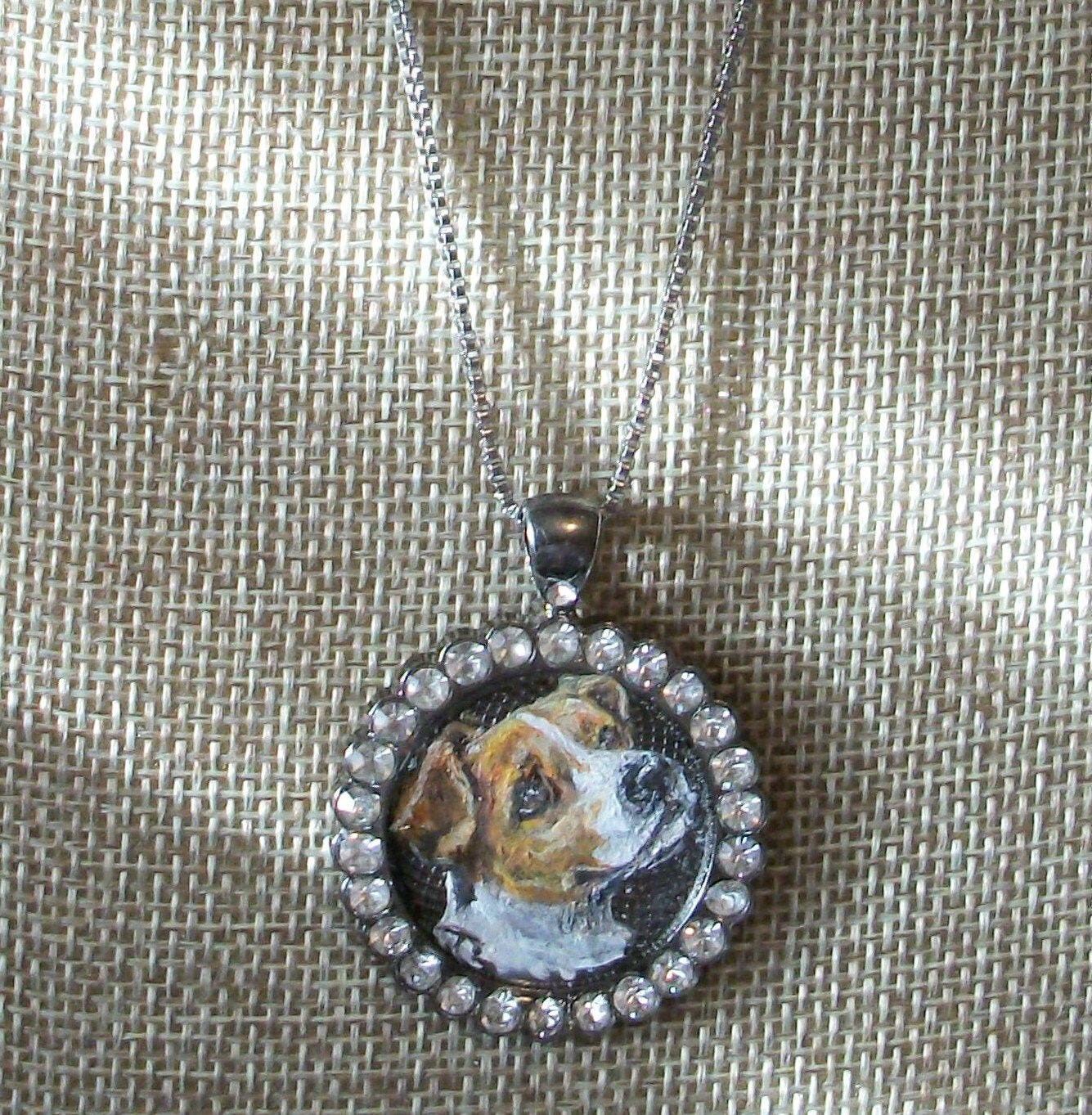 Jack Russel Terrier Hand Painted chain necklace Pendant Etsy