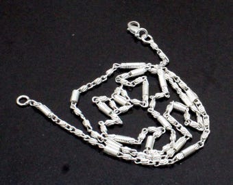 Collar de cadena de eslabones torcidos con forma de barril de plata esterlina - Joyería unisex para uso diario