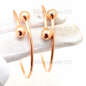Solid Copper Cuff Bangle Set: Handmade Adjustable Bracelets