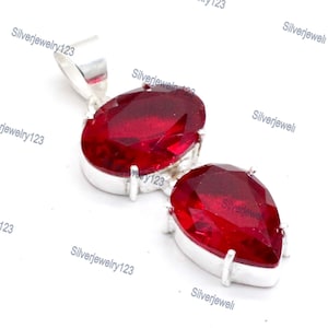 Handmade Mozambique Garnet Pendant: 925 Sterling Silver Gemstone