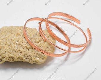 Justerbart armband i ren koppar, set om 3 | Handgjort koppararmband | Handledssmycken