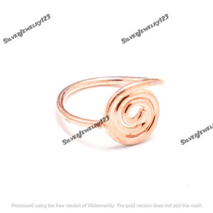 Handmade Copper Spiral Ring: Adjustable Boho Wire Wrap Jewelry